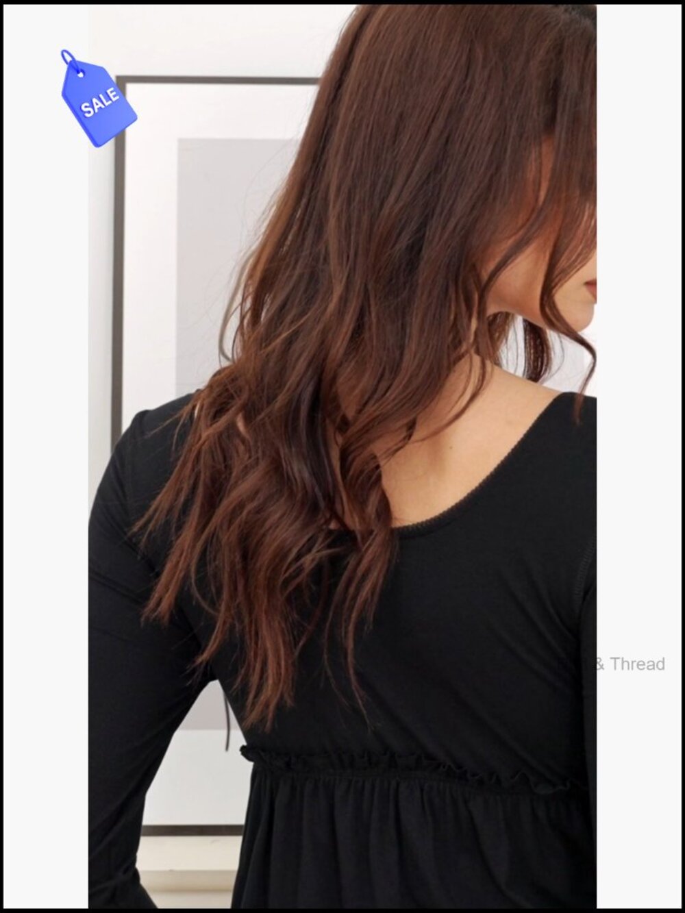 Long Sleeve Square Neck Peplum Top Ruffle Hem Blouse - Picture 6 of 6